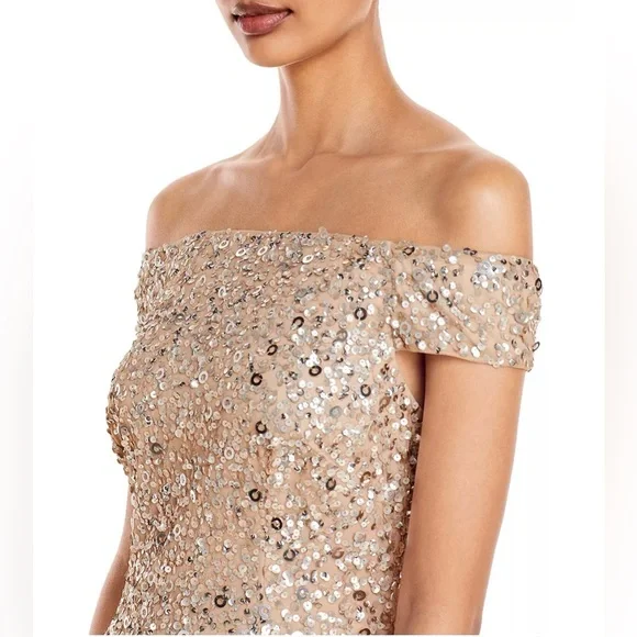 Adrianna Papell
Off-the-Shoulder Sequined Gown - Picture 5 of 7